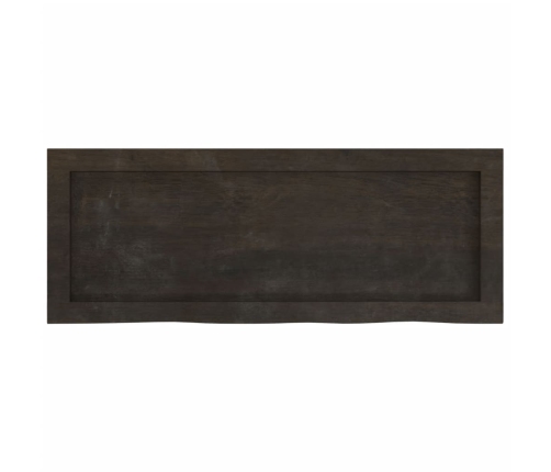 Estante pared madera roble tratada marrón oscuro 80x30x(2-4) cm