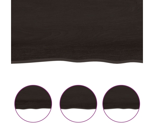 Estante de pared madera roble tratada marrón oscuro 80x40x2 cm
