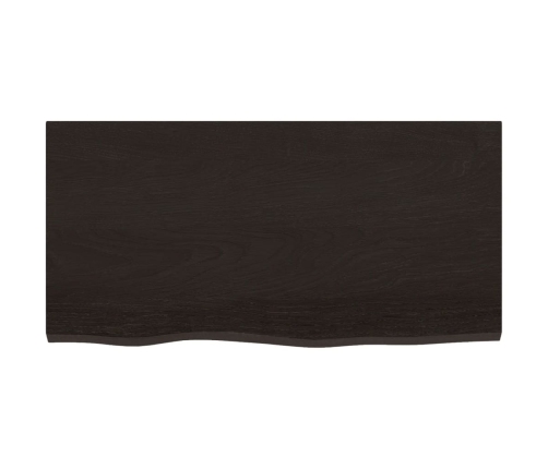 Estante pared madera roble tratada marrón oscuro 80x40x(2-4) cm