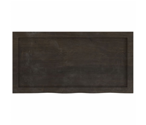 Estante pared madera roble tratada marrón oscuro 80x40x(2-4) cm