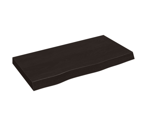 vidaXL Estante pared madera roble tratada marrón oscuro 80x40x(2-6) cm