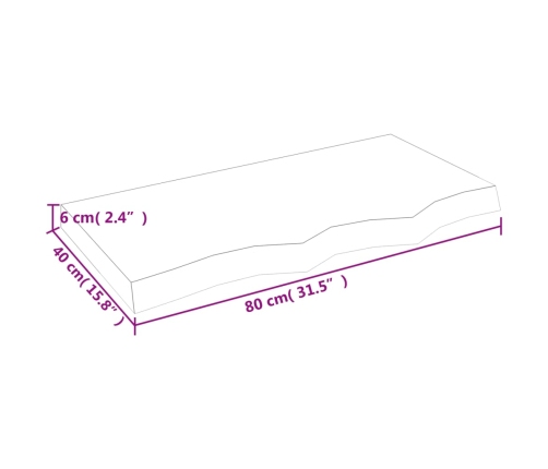 vidaXL Estante pared madera roble tratada marrón oscuro 80x40x(2-6) cm