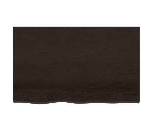 Estante pared madera roble tratada marrón oscuro 80x50x(2-4) cm