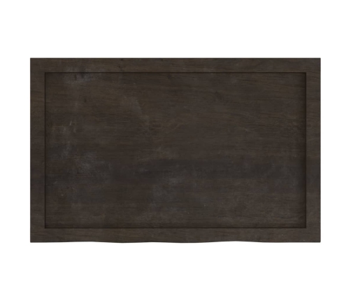 Estante pared madera roble tratada marrón oscuro 80x50x(2-4) cm