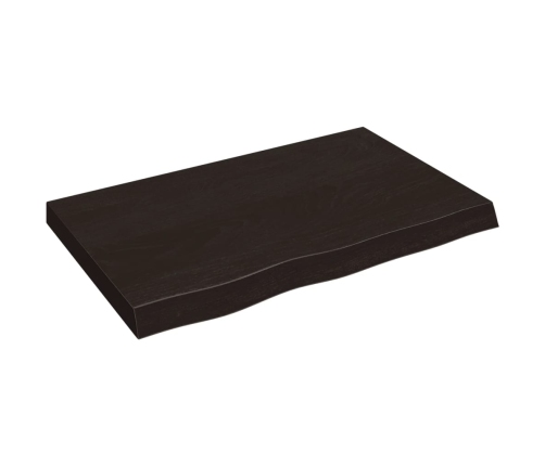 vidaXL Estante pared madera roble tratada marrón oscuro 80x50x(2-6) cm