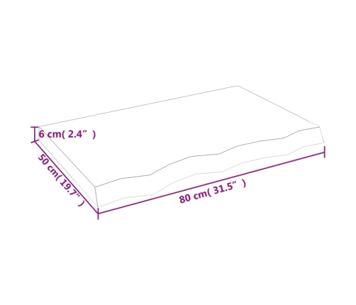 vidaXL Estante pared madera roble tratada marrón oscuro 80x50x(2-6) cm