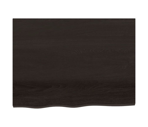 Estante de pared madera roble tratada marrón oscuro 80x60x2 cm