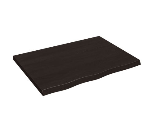 vidaXL Estante pared madera roble tratada marrón oscuro 80x60x(2-4) cm