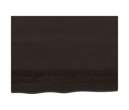 Estante pared madera roble tratada marrón oscuro 80x60x(2-4) cm