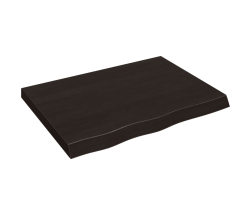 Estante pared madera roble tratada marrón oscuro 80x60x(2-6) cm