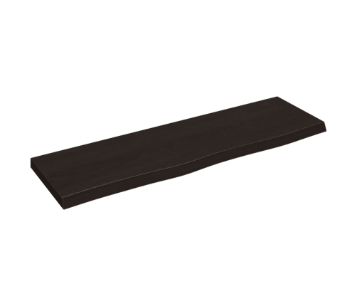 vidaXL Estante pared madera roble tratada marrón oscuro 100x30x(2-4)cm