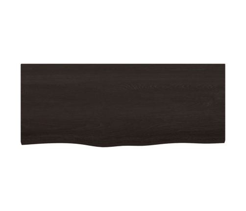 Estante pared madera roble tratada marrón oscuro 100x40x(2-4)cm