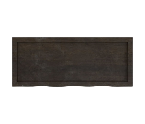 Estante pared madera roble tratada marrón oscuro 100x40x(2-4)cm