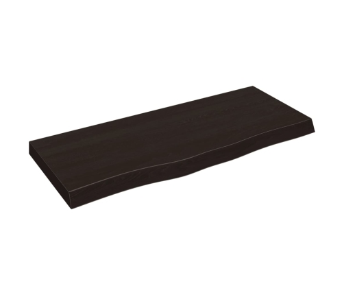 Estante pared madera roble tratada marrón oscuro 100x40x(2-6)cm