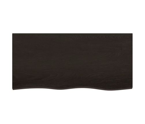 Estante de pared madera roble tratada marrón oscuro 100x50x2 cm