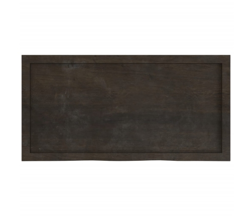 Estante pared madera roble tratada marrón oscuro 100x50x(2-4)cm