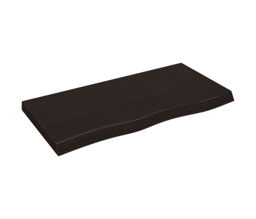 vidaXL Estante pared madera roble tratada marrón oscuro 100x50x(2-6)cm