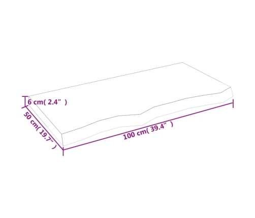 vidaXL Estante pared madera roble tratada marrón oscuro 100x50x(2-6)cm