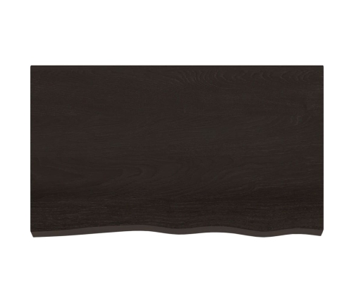 Estante pared madera roble tratada marrón oscuro 100x60x(2-4)cm