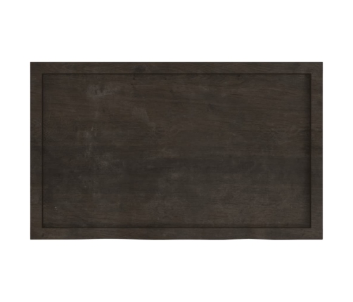 Estante pared madera roble tratada marrón oscuro 100x60x(2-4)cm