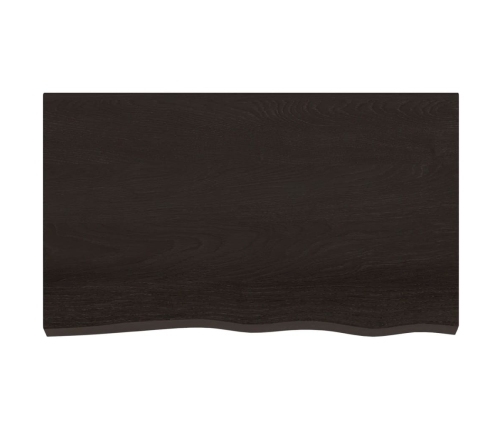 Estante pared madera roble tratada marrón oscuro 100x60x(2-6)cm