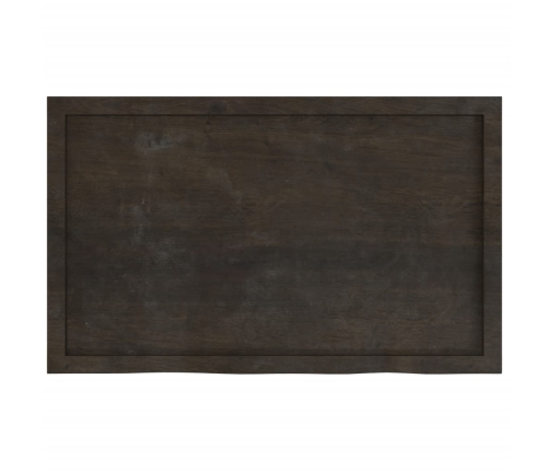 Estante pared madera roble tratada marrón oscuro 100x60x(2-6)cm