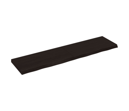 vidaXL Estante pared madera roble tratada marrón oscuro 120x30x(2-4)cm