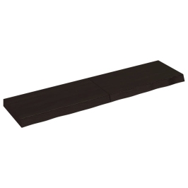Estante pared madera roble tratada marrón oscuro 120x30x(2-6)cm