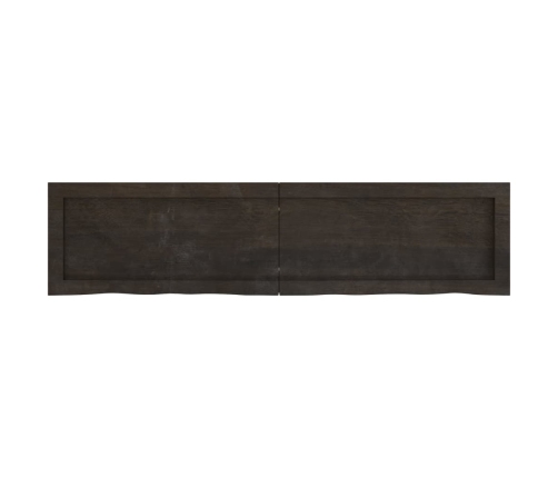 vidaXL Estante pared madera roble tratada marrón oscuro 120x30x(2-6)cm