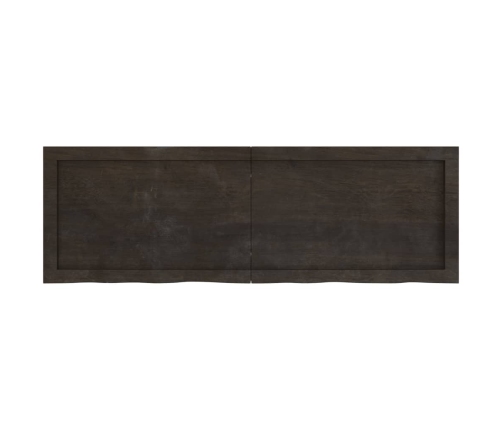 vidaXL Estante pared madera roble tratada marrón oscuro 120x40x(2-4)cm