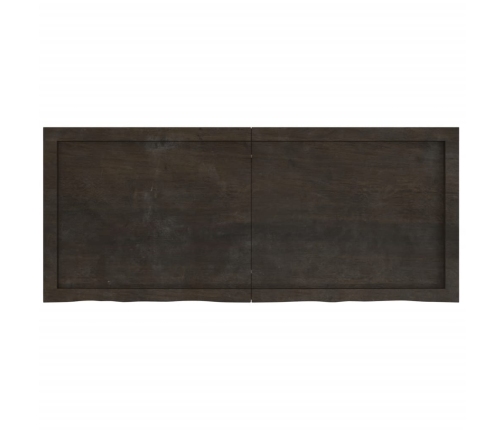 Estante pared madera roble tratada marrón oscuro 120x50x(2-4)cm