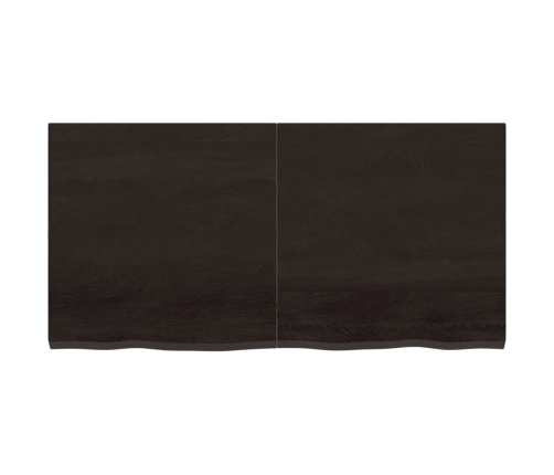 Estante pared madera roble tratada marrón oscuro 120x60x(2-4)cm