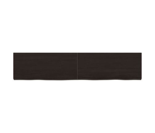 Estante pared madera roble tratada marrón oscuro 140x30x(2-4)cm