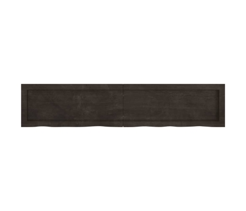 Estante pared madera roble tratada marrón oscuro 140x30x(2-4)cm