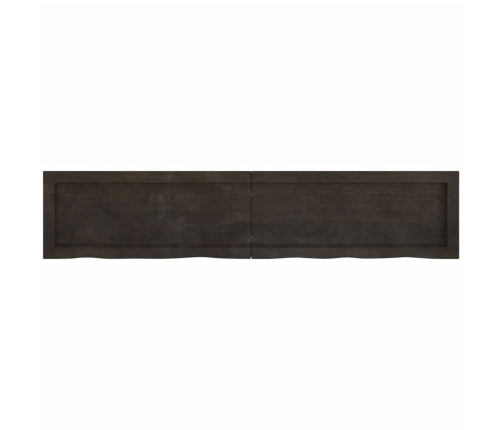 vidaXL Estante pared madera roble tratada marrón oscuro 140x30x(2-6)cm