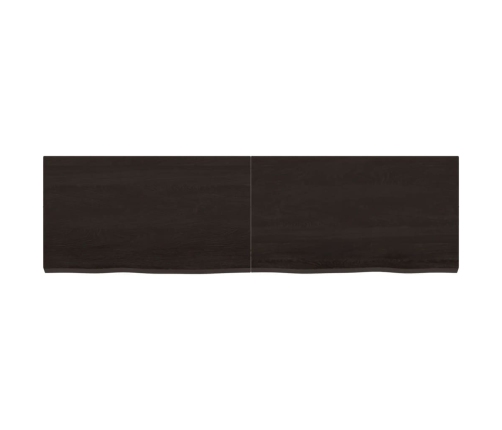 Estante pared madera roble tratada marrón oscuro 140x40x(2-4)cm