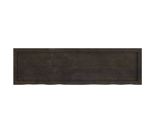 Estante pared madera roble tratada marrón oscuro 140x40x(2-4)cm