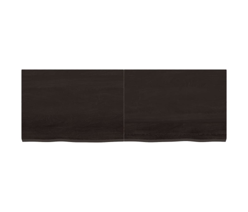 Estante pared madera roble tratada marrón oscuro 140x50x(2-4)cm