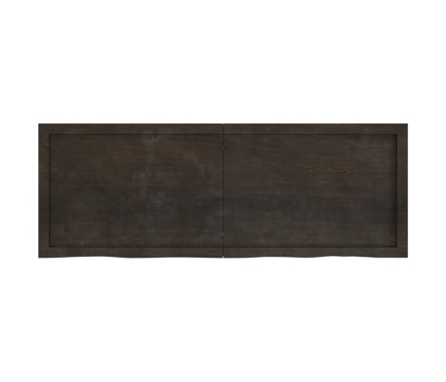 Estante pared madera roble tratada marrón oscuro 140x50x(2-4)cm