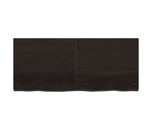 Estante pared madera roble tratada marrón oscuro 140x60x(2-4)cm