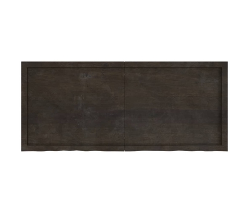 Estante pared madera roble tratada marrón oscuro 140x60x(2-4)cm