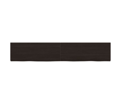 vidaXL Estante pared madera roble tratada marrón oscuro 160x30x(2-4)cm