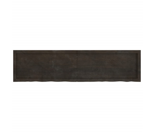 Estante pared madera roble tratada marrón oscuro 160x40x(2-6)cm