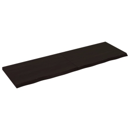 Estante pared madera roble tratada marrón oscuro 160x50x(2-4)cm