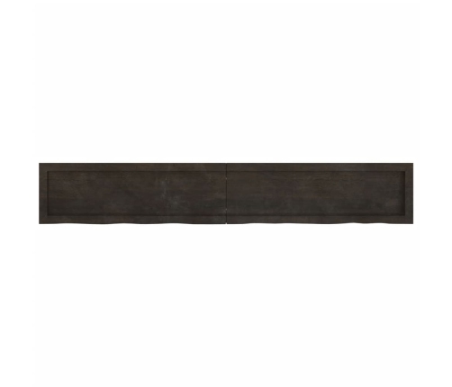 Estante pared madera roble tratada marrón oscuro 180x30x(2-4)cm