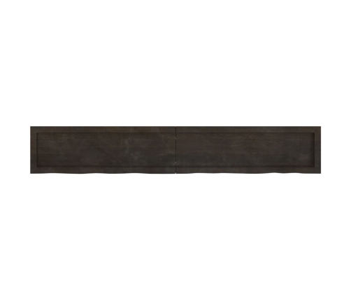 vidaXL Estante pared madera roble tratada marrón oscuro 180x30x(2-6)cm