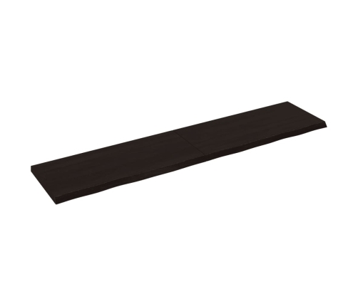 vidaXL Estante pared madera roble tratada marrón oscuro 180x40x(2-4)cm