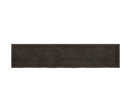 vidaXL Estante pared madera roble tratada marrón oscuro 180x40x(2-4)cm