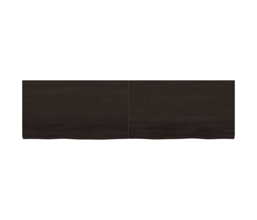 Estante pared madera roble tratada marrón oscuro 180x50x(2-4)cm