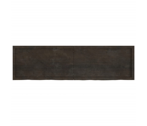 Estante pared madera roble tratada marrón oscuro 180x50x(2-4)cm